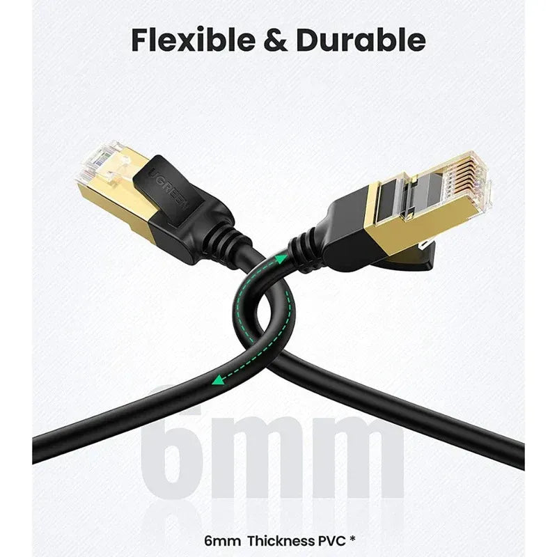 Ugreen  11270  NW107  Cat 7 F/FTP Lan Cable 3m  Black-11270