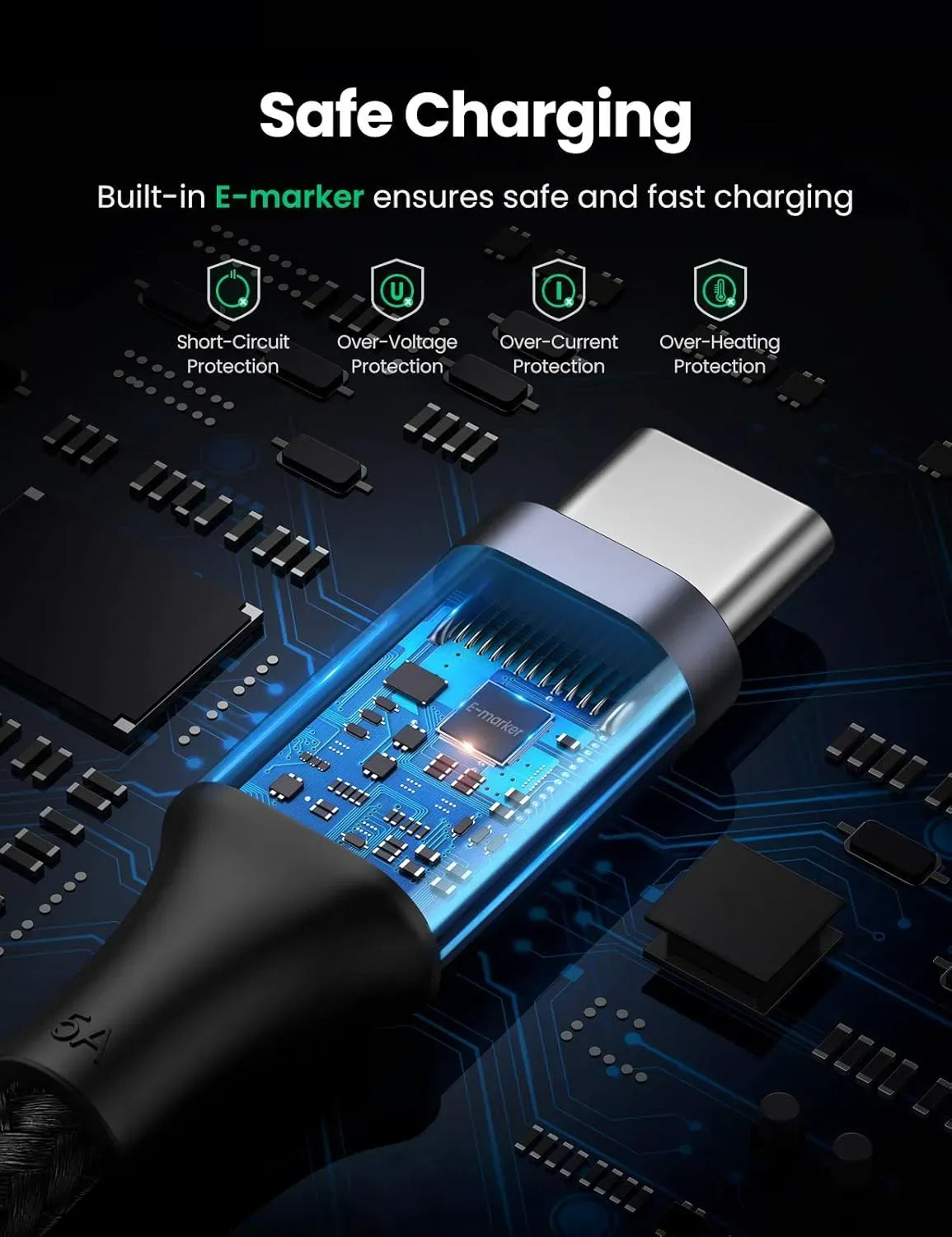 Ugreen-USB-C-To-USB-C-100W-Braided-Cable-2M-White-70429