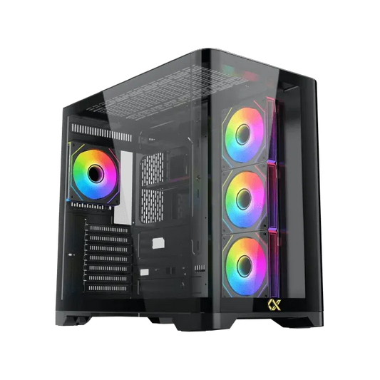 PC Case Xigmatek Crystal Storm 4 fan PWM Argb Curved TG Asgard 750W 80+ Bronze Mid Tower