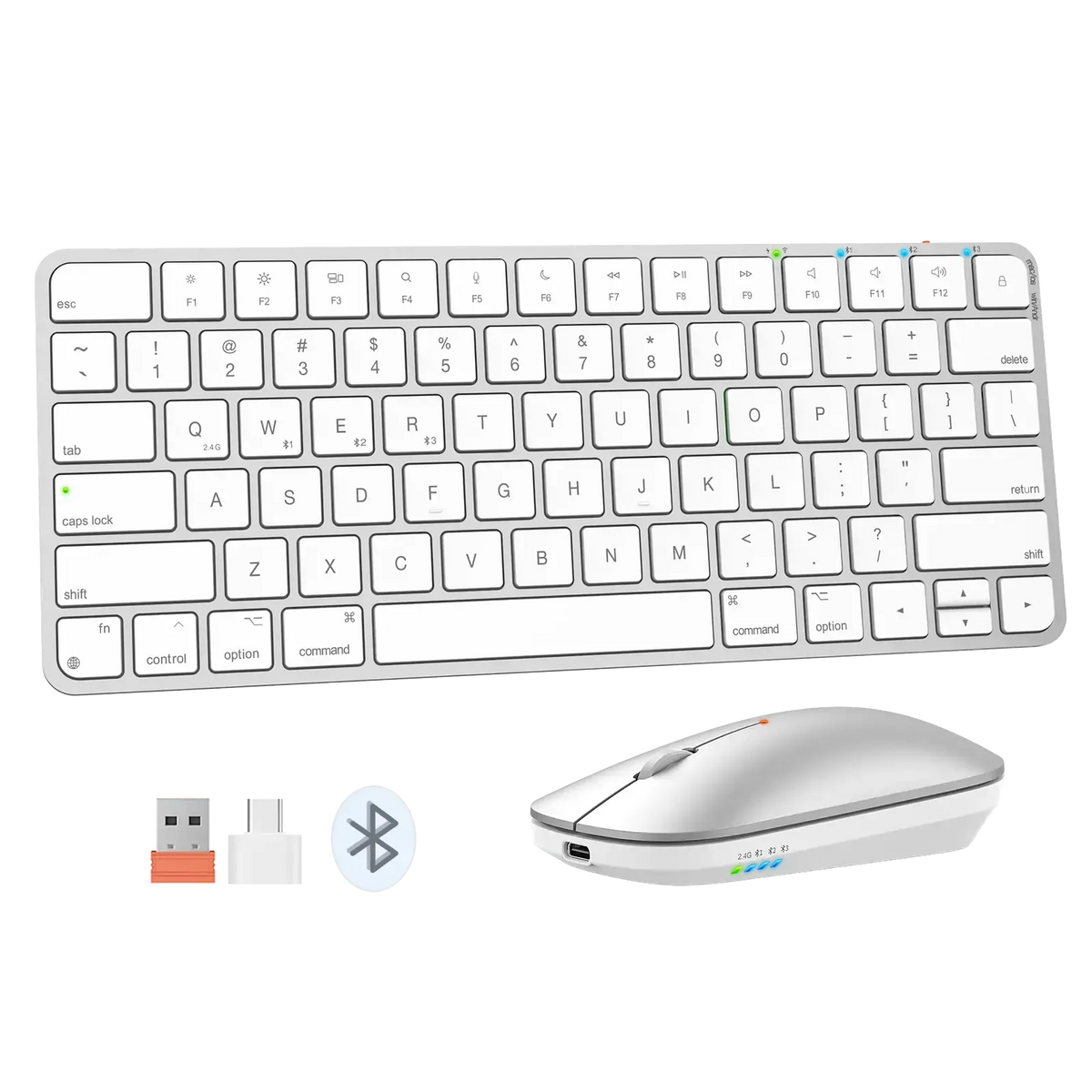 Combo-Meetion-i KEY-C210-Slim-Keyboard+Mouse-4 Mode-Gray Black