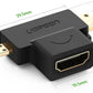 Ugreen HD129 Micro HDMI + Mini HDMI Male To HDMI Female Adapter 20144