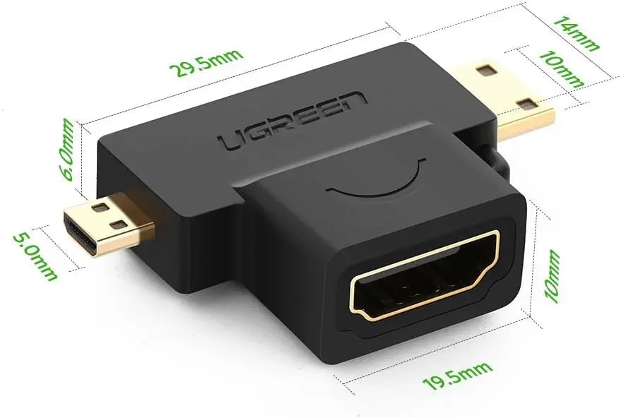 Ugreen HD129 Micro HDMI + Mini HDMI Male To HDMI Female Adapter 20144