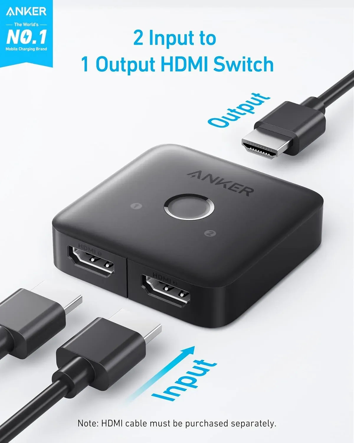 Anker-Switch HDMI-2 IN 1-Gray-A83H10A1