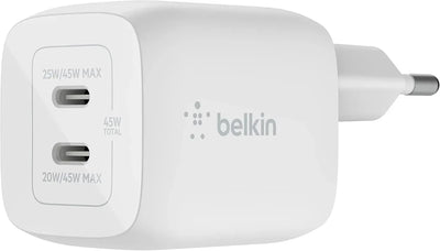 Belkin 45W Dual USB-C GaN Wall Charger with PPS