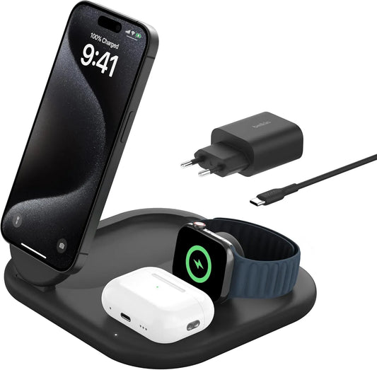 Belkin BoostCharge 3-in-1 Magnetic Stand Qi2 15W