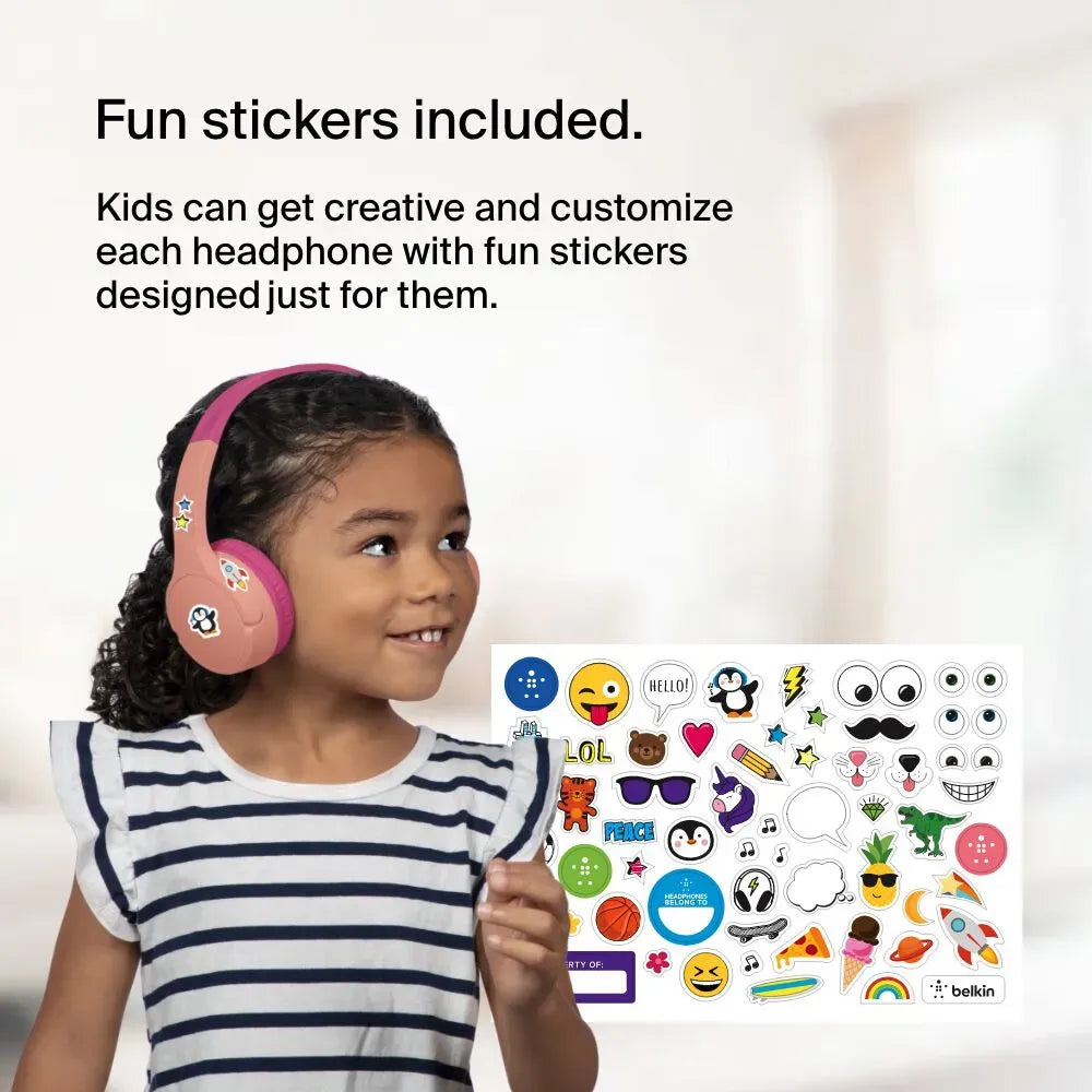 Headphone Kids Belkin AUD002btPK Black